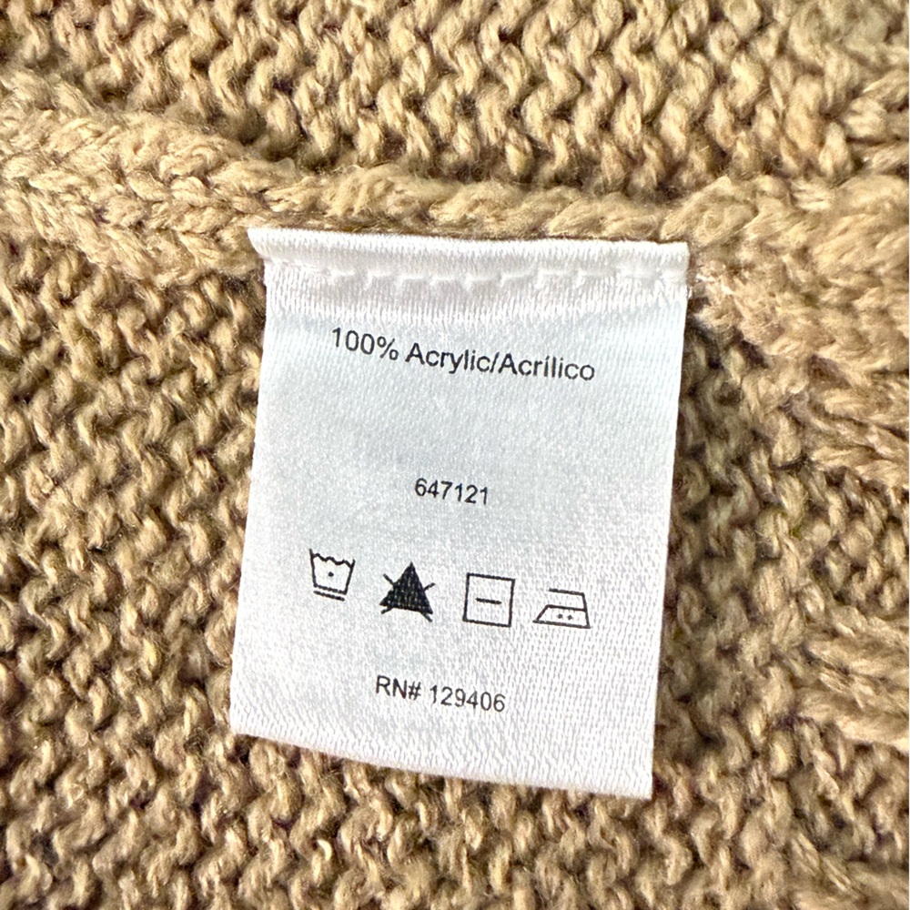 VENUS Long Camel Button-Front Ribbed Cardigan - Picture 9 of 12
